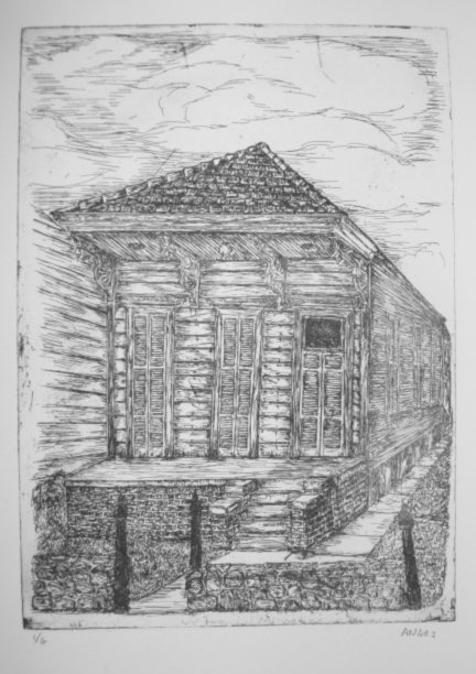 New Orleans Shotgun House - 12 x 9